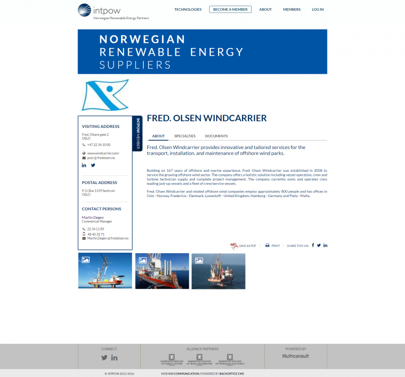NORWEP - company detail page