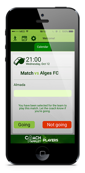 Coachapplet - invitation to attend a match